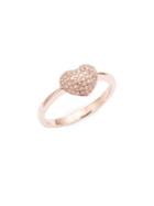 Lord & Taylor 14k Rose Gold And Diamond Heart Ring