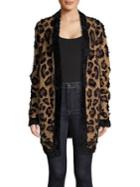 Lord & Taylor Faux-fur Leopard Cardigan
