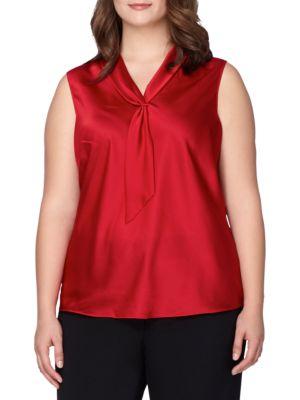 Tahari Arthur S. Levine Solid Sailor Tie Top