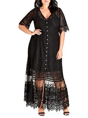 City Chic Plus Summer Lace Maxi Dress