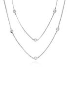 Crislu Cubic Zirconia And Sterling Silver Layered Necklace