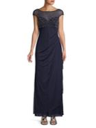 Xscape Embellished Ruched Gown
