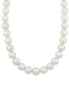 Sonatina 14k Yellow Gold, 13-15mm White South Sea Pearl & Diamond Strand Necklace