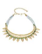 Design Lab Lord & Taylor Four Row Beaded Choker Necklace