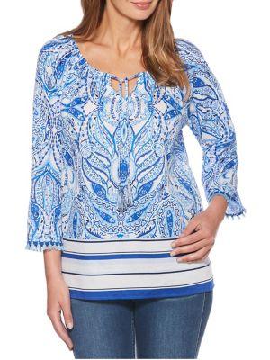 Rafaella Petite Printed Cotton Top