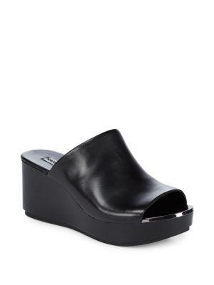 Karl Lagerfeld Paris Leather Wedge Sandals