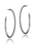 Carolee Channel-set Pave Hoop Earrings, 1.5in