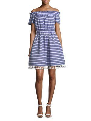 Eliza J Striped Cotton Shift Dress