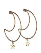 Bcbgeneration Cubic Zirconia Moon And Star Charm Earrings
