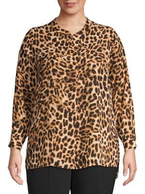 Vince Camuto Plus Leopard-print Blouse