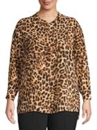 Vince Camuto Plus Leopard-print Blouse