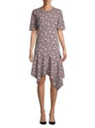 Ellen Tracy Floral Asymmetrical Dress