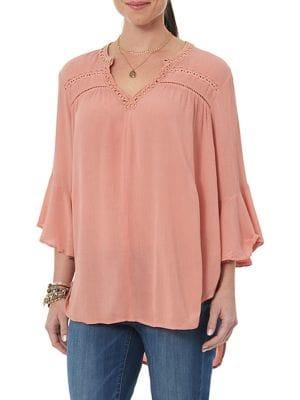 Democracy Bell-sleeve Crochet Top