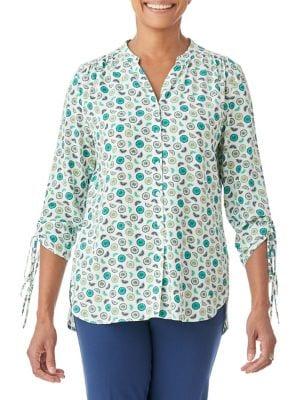 Olsen Urban Bloom Citrus Print Blouse