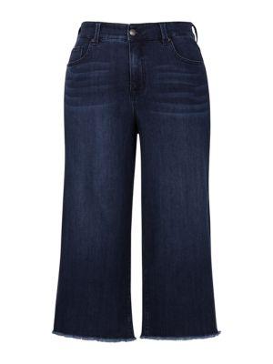 Melissa Mccarthy Seven7 Frayed-hem Five-pocket Jeans