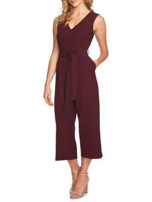 Vince Camuto Sleeveless V-neck Belted Jumpsuit