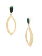 Robert Lee Morris Collection Raising Arizona Green Patina And Crystal Teardrop Earrings