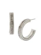 Bcbgeneration Stonewashed Pave Textured Hoop Earrings