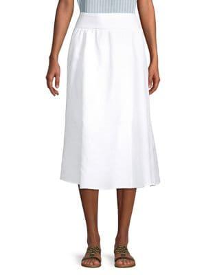 Joan Vass Smocked Waistband Skirt