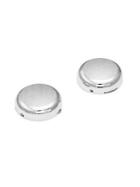 Black Brown Round Silvertone Button Cuff Covers