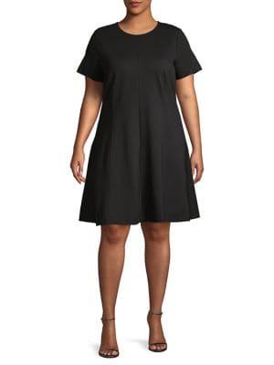 Lord & Taylor Plus Short-sleeve Ponte Dress