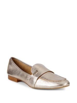 Calvin Klein Cemmie Metallic Leather Loafers