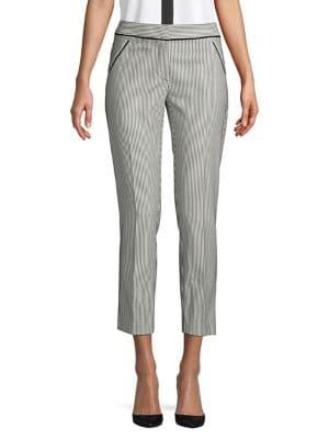 Karl Lagerfeld Paris Striped Straight Leg Trousers