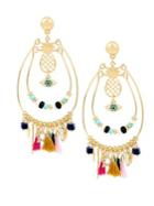 Bcbgeneration Angeleno Summer Crystal Double Hoop Multi-charm Earrings