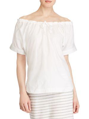 Lauren Ralph Lauren Petite Tassel Sateen Top