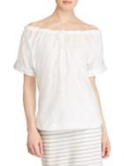 Lauren Ralph Lauren Petite Tassel Sateen Top