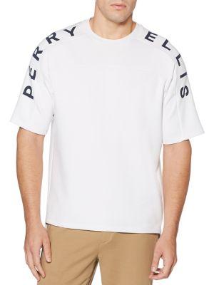 Perry Ellis Regular-fit Shoulder Logo Crewneck Tee