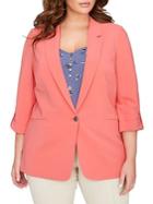 Addition Elle Michel Studio Plus Roll-up Quarter-sleeve Boyfriend Blazer