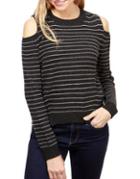 Lucky Brand Striped Cold-shoulder Sweater