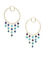Sole Society Spring Waters Crystal Fringed Hoop Earrings
