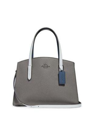 Coach Charlie 28 Colorblock Leather Carryall Satchel