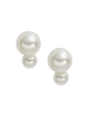 Kate Spade New York Double Faux-pearl & 14k Yellow Goldplated Stud Earrings
