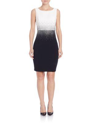 Calvin Klein Rhinestone Crepe Dress