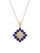 Lord & Taylor 14k Yellow Gold, Blue Sapphire & Diamond Pendant Necklace