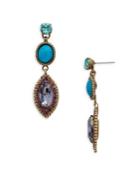 Sorrelli Jewel Tone Yarrow Turquoise And Crystal Drop Earrings