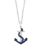 Effy Royale Bleu Diamond, Natural Sapphire And 14k White Gold Cross Pendant Necklace