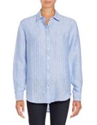Lord & Taylor Long Sleeve Striped Linen Shirt