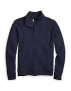 Brooks Brothers Red Fleece Quilted Jacquard Half-zip Sweater