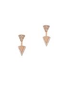 Lucky Brand Holiday Delicates Cubic Zircornia And Sterling Silver Triangle Ear Jackets