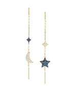 Swarovski Duo Moon Mixed-plated Chain Earrings