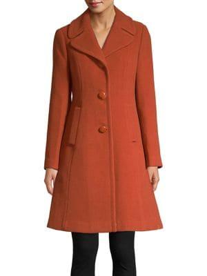 Kate Spade New York Wool Twill Fit-and-flare Car Coat