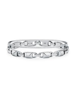 Michael Kors Mercer Sterling Silver Link Double Row Bracelet