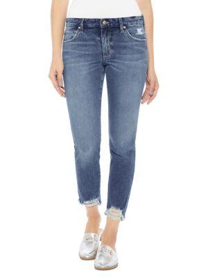 Joe's Jeans Smith Cropped Chewed Hem Straight-leg Jeans