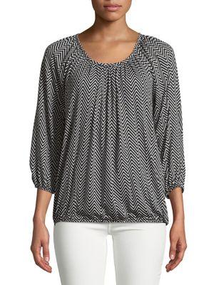 Michael Michael Kors Chevron Elastic-trim Top