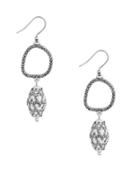 Lucky Brand Beaded Pave Drop Earrings