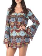 Kenneth Cole Reaction Printed Bell-sleeve Cover Up